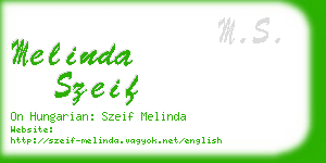 melinda szeif business card